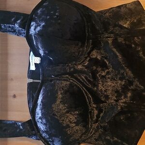 NWOT Good American black velvet bustier top